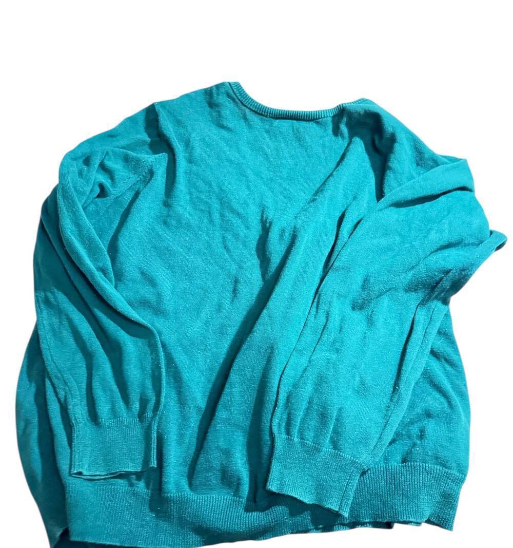 Women’s Ellos Turquoise Cotton Cardigan Size 1X (22-24) - Picture 4 of 10